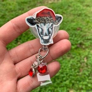 Christmas Cow Badge Holder